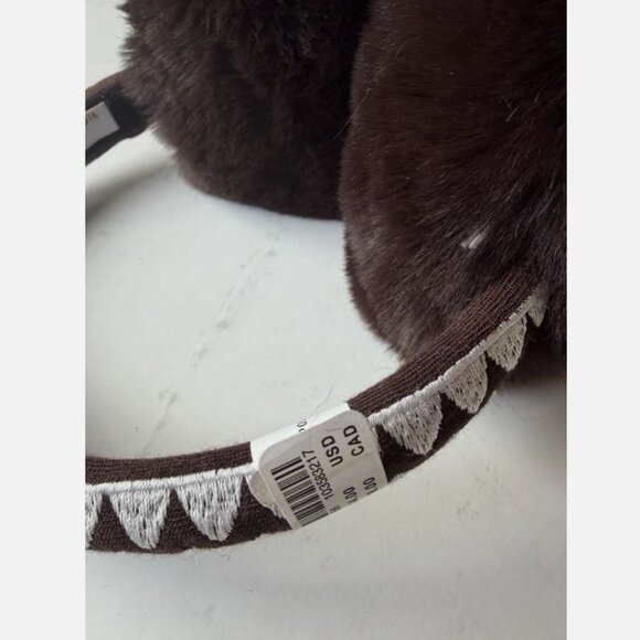 NWT Anthropologie Violet & Brooks Embroidered Faux Fur Earmuffs Espresso